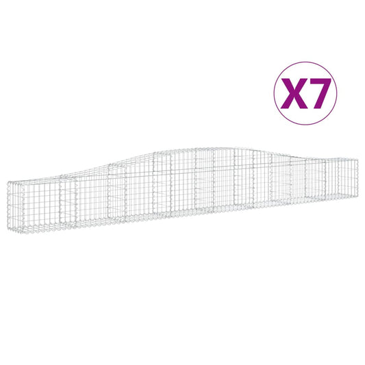 Arched Gabion Baskets 7 pcs 400x30x40/60 cm Galvanised Iron Arched Gabion Baskets 7 pcs 400x30x40/60 cm Galvanised Iron