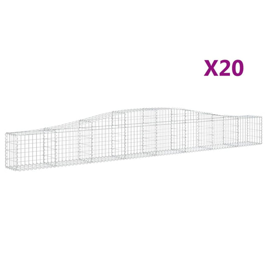 Arched Gabion Baskets 20 pcs 400x30x40/60 cm Galvanised Iron Arched Gabion Baskets 20 pcs 400x30x40/60 cm Galvanised Iron