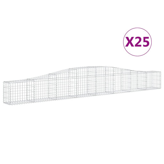 Arched Gabion Baskets 25 pcs 400x30x40/60 cm Galvanised Iron Arched Gabion Baskets 25 pcs 400x30x40/60 cm Galvanised Iron