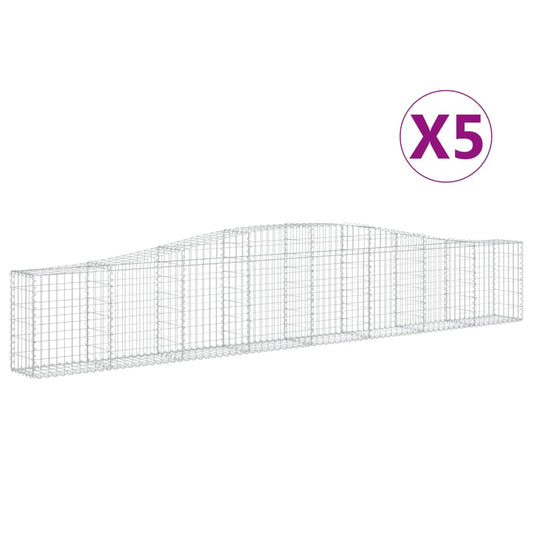 Arched Gabion Baskets 5 pcs 400x30x60/80 cm Galvanised Iron Arched Gabion Baskets 5 pcs 400x30x60/80 cm Galvanised Iron