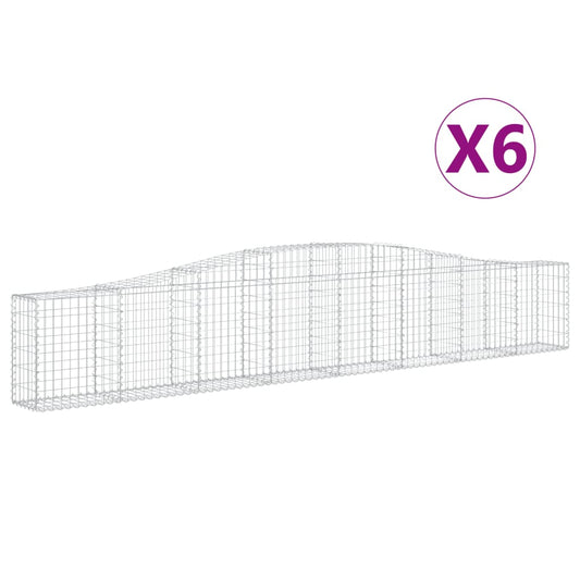 Arched Gabion Baskets 6 pcs 400x30x60/80 cm Galvanised Iron Arched Gabion Baskets 6 pcs 400x30x60/80 cm Galvanised Iron