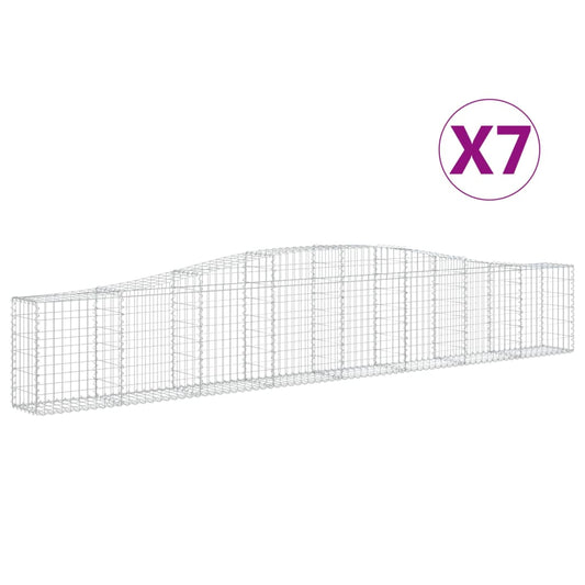 Arched Gabion Baskets 7 pcs 400x30x60/80 cm Galvanised Iron Arched Gabion Baskets 7 pcs 400x30x60/80 cm Galvanised Iron
