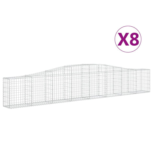 Arched Gabion Baskets 8 pcs 400x30x60/80 cm Galvanised Iron Arched Gabion Baskets 8 pcs 400x30x60/80 cm Galvanised Iron