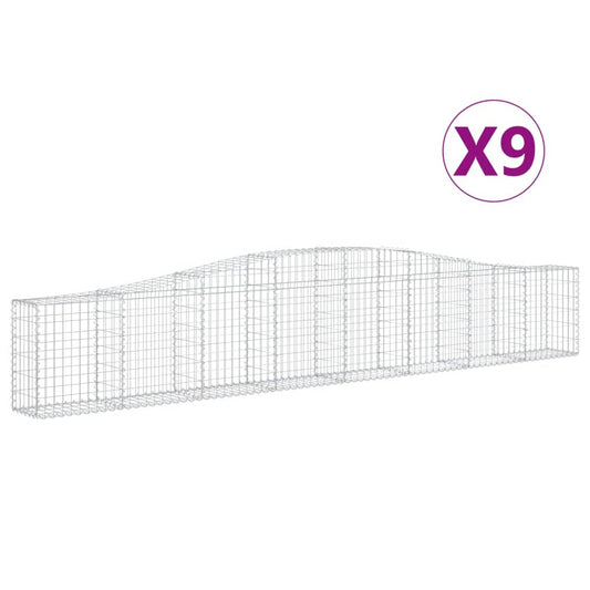 Arched Gabion Baskets 9 pcs 400x30x60/80 cm Galvanised Iron Arched Gabion Baskets 9 pcs 400x30x60/80 cm Galvanised Iron