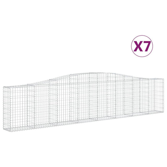 Arched Gabion Baskets 7 pcs 400x30x80/100 cm Galvanised Iron Arched Gabion Baskets 7 pcs 400x30x80/100 cm Galvanised Iron