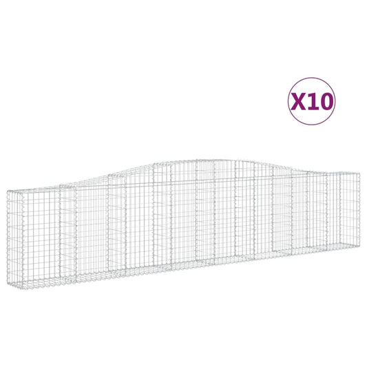 Arched Gabion Baskets 10 pcs 400x30x80/100 cm Galvanised Iron Arched Gabion Baskets 10 pcs 400x30x80/100 cm Galvanised Iron