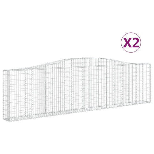 Arched Gabion Baskets 2 pcs 400x30x100/120 cm Galvanised Iron Arched Gabion Baskets 2 pcs 400x30x100/120 cm Galvanised Iron