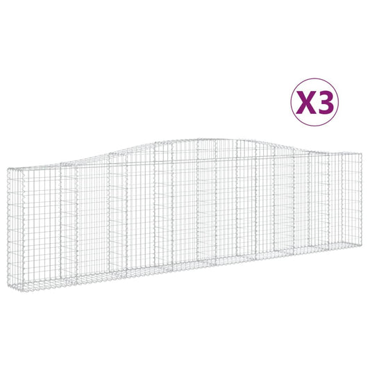 Arched Gabion Baskets 3 pcs 400x30x100/120 cm Galvanised Iron Arched Gabion Baskets 3 pcs 400x30x100/120 cm Galvanised Iron