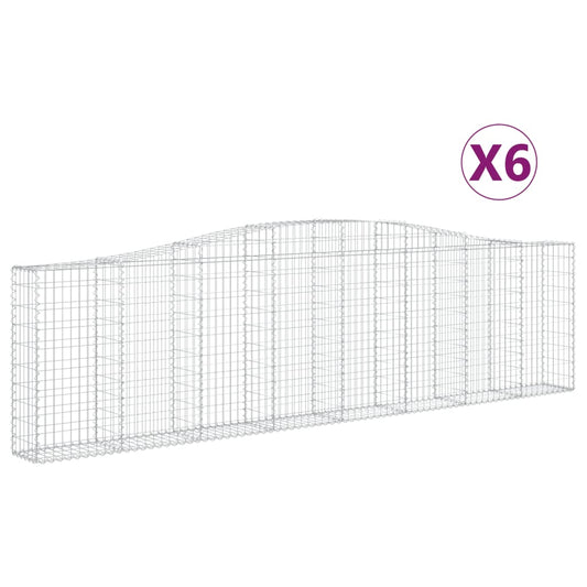 Arched Gabion Baskets 6 pcs 400x30x100/120 cm Galvanised Iron Arched Gabion Baskets 6 pcs 400x30x100/120 cm Galvanised Iron