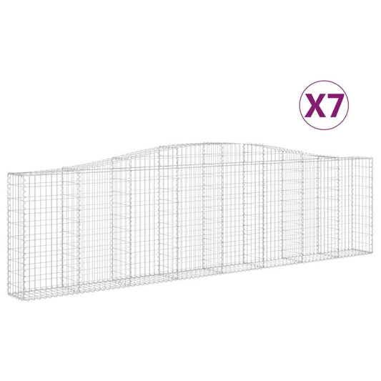 Arched Gabion Baskets 7 pcs 400x30x100/120 cm Galvanised Iron Arched Gabion Baskets 7 pcs 400x30x100/120 cm Galvanised Iron