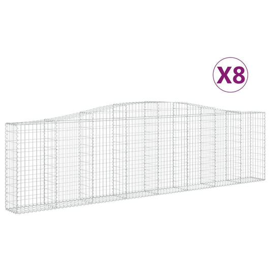 Arched Gabion Baskets 8 pcs 400x30x100/120 cm Galvanised Iron Arched Gabion Baskets 8 pcs 400x30x100/120 cm Galvanised Iron