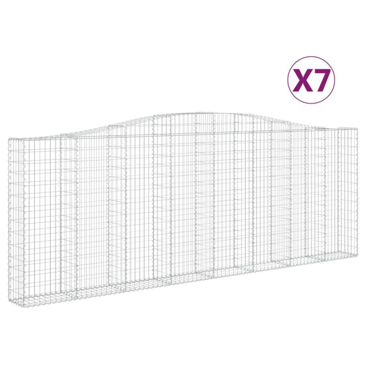 Arched Gabion Baskets 7 pcs 400x30x140/160 cm Galvanised Iron Arched Gabion Baskets 7 pcs 400x30x140/160 cm Galvanised Iron