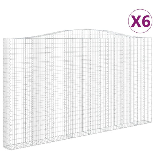 Arched Gabion Baskets 6 pcs 400x30x220/240 cm Galvanised Iron Arched Gabion Baskets 6 pcs 400x30x220/240 cm Galvanised Iron