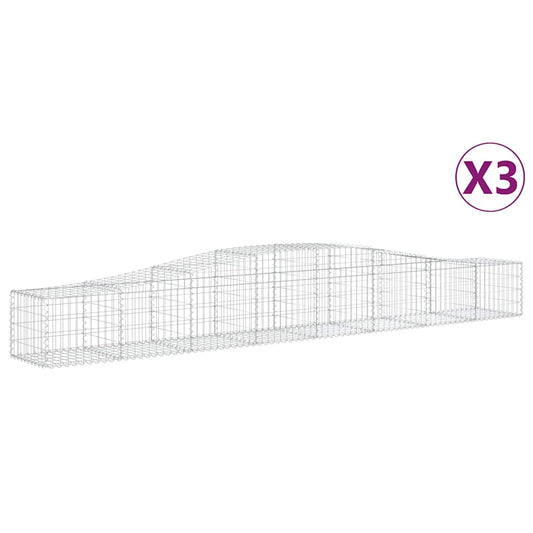 Arched Gabion Baskets 3 pcs 400x50x40/60 cm Galvanised Iron Arched Gabion Baskets 3 pcs 400x50x40/60 cm Galvanised Iron