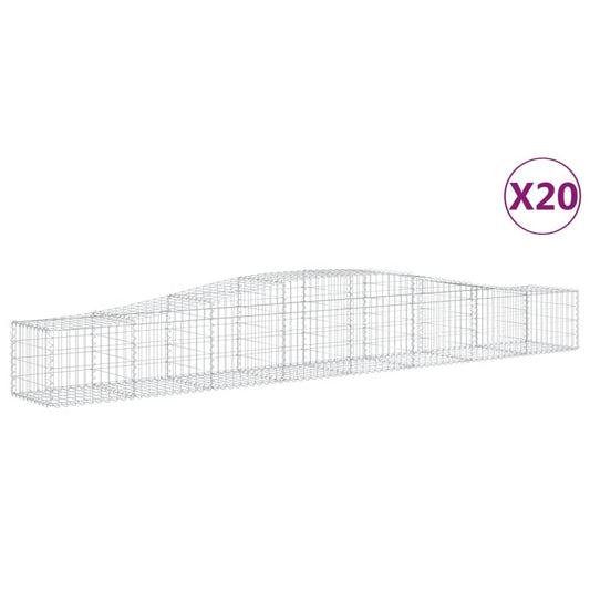 Arched Gabion Baskets 20 pcs 400x50x40/60 cm Galvanised Iron Arched Gabion Baskets 20 pcs 400x50x40/60 cm Galvanised Iron