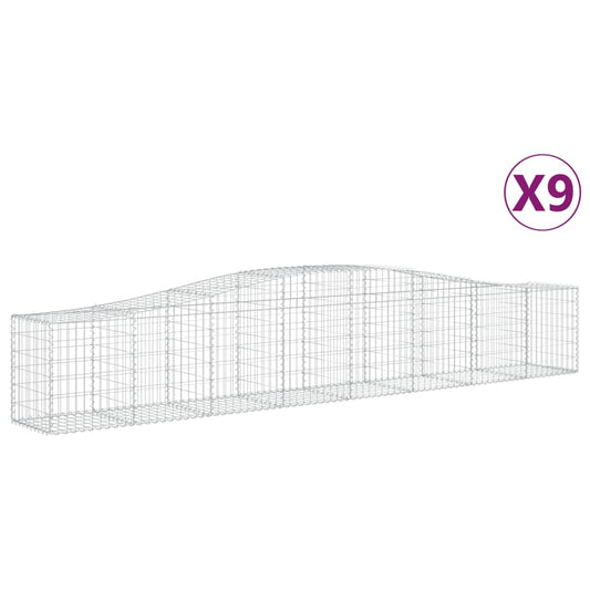 Arched Gabion Baskets 9 pcs 400x50x60/80 cm Galvanised Iron Arched Gabion Baskets 9 pcs 400x50x60/80 cm Galvanised Iron