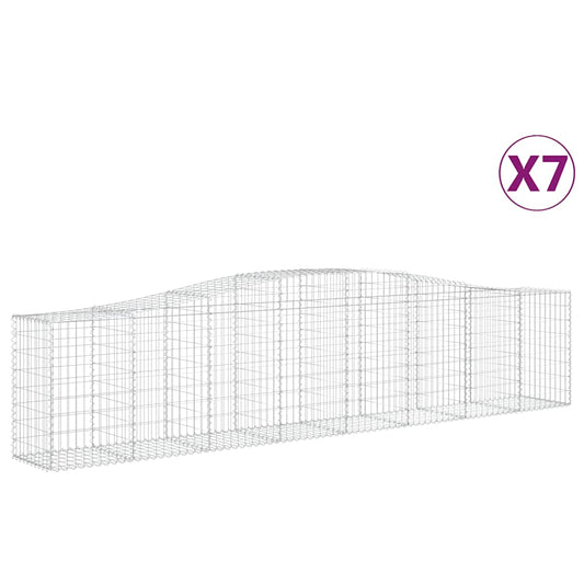 Arched Gabion Baskets 7 pcs 400x50x80/100 cm Galvanised Iron Arched Gabion Baskets 7 pcs 400x50x80/100 cm Galvanised Iron