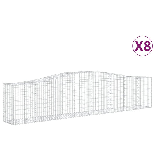 Arched Gabion Baskets 8 pcs 400x50x80/100 cm Galvanised Iron Arched Gabion Baskets 8 pcs 400x50x80/100 cm Galvanised Iron