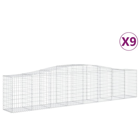 Arched Gabion Baskets 9 pcs 400x50x80/100 cm Galvanised Iron Arched Gabion Baskets 9 pcs 400x50x80/100 cm Galvanised Iron