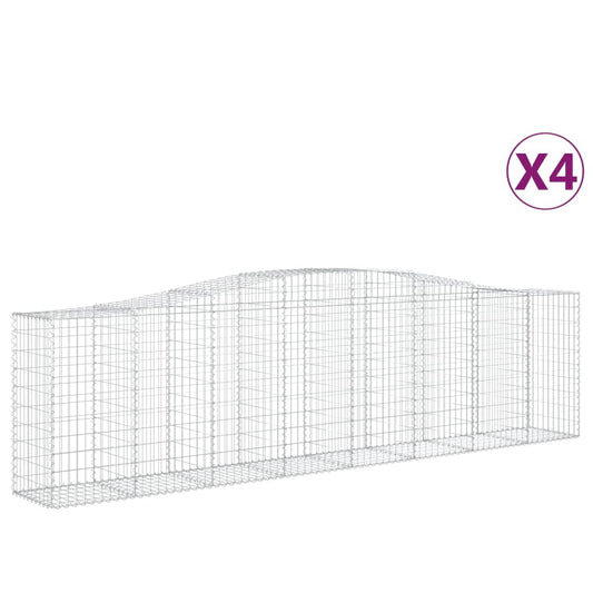 Arched Gabion Baskets 4 pcs 400x50x100/120 cm Galvanised Iron Arched Gabion Baskets 4 pcs 400x50x100/120 cm Galvanised Iron