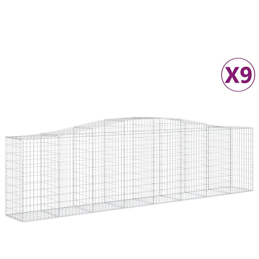 Arched Gabion Baskets 9 pcs 400x50x100/120 cm Galvanised Iron Arched Gabion Baskets 9 pcs 400x50x100/120 cm Galvanised Iron