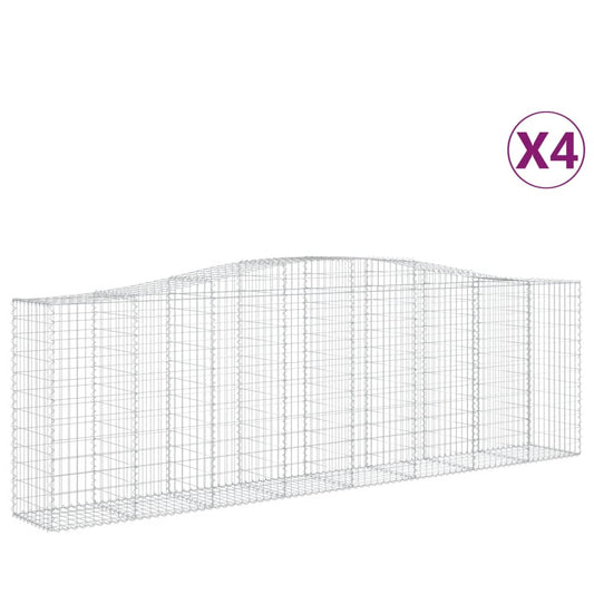 Arched Gabion Baskets 4 pcs 400x50x120/140 cm Galvanised Iron Arched Gabion Baskets 4 pcs 400x50x120/140 cm Galvanised Iron