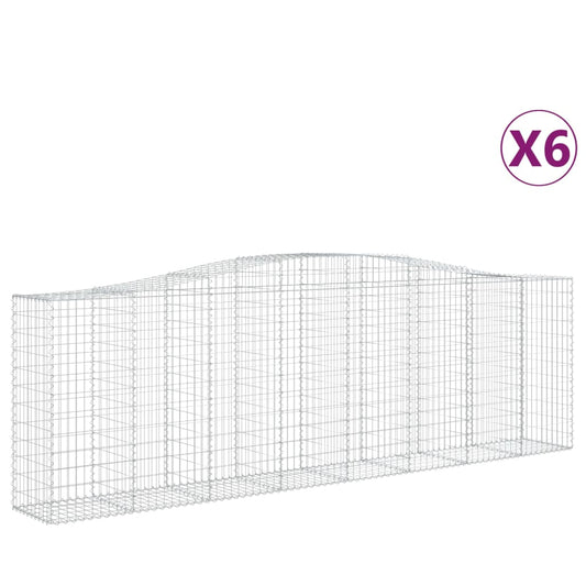 Arched Gabion Baskets 6 pcs 400x50x120/140 cm Galvanised Iron Arched Gabion Baskets 6 pcs 400x50x120/140 cm Galvanised Iron