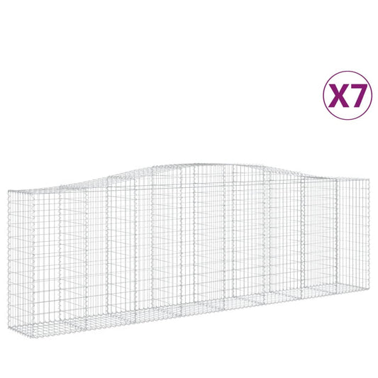 Arched Gabion Baskets 7 pcs 400x50x120/140 cm Galvanised Iron Arched Gabion Baskets 7 pcs 400x50x120/140 cm Galvanised Iron