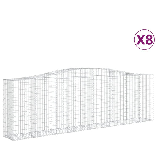 Arched Gabion Baskets 8 pcs 400x50x120/140 cm Galvanised Iron Arched Gabion Baskets 8 pcs 400x50x120/140 cm Galvanised Iron