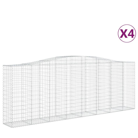 Arched Gabion Baskets 4 pcs 400x50x140/160 cm Galvanised Iron Arched Gabion Baskets 4 pcs 400x50x140/160 cm Galvanised Iron