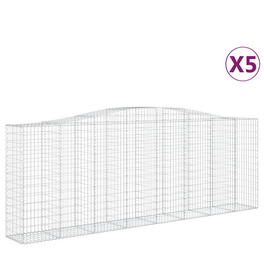 Arched Gabion Baskets 5 pcs 400x50x140/160 cm Galvanised Iron Arched Gabion Baskets 5 pcs 400x50x140/160 cm Galvanised Iron