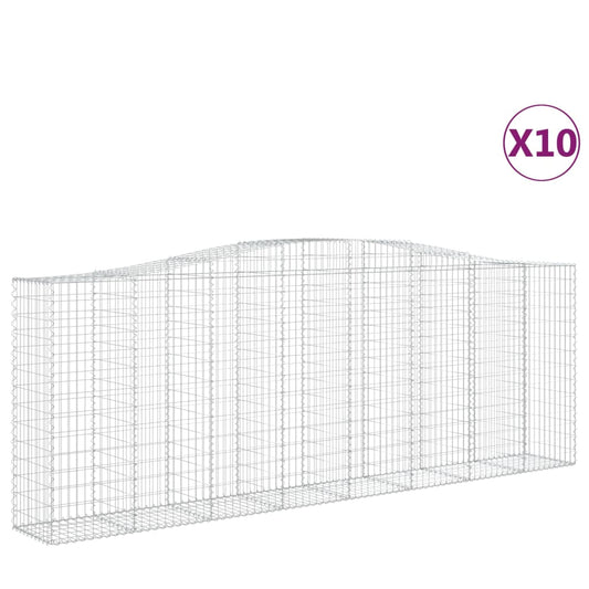 Arched Gabion Baskets 10 pcs 400x50x140/160 cm Galvanised Iron Arched Gabion Baskets 10 pcs 400x50x140/160 cm Galvanised Iron