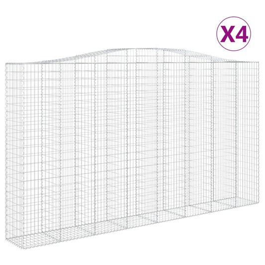 Arched Gabion Baskets 4 pcs 400x50x220/240 cm Galvanised Iron Arched Gabion Baskets 4 pcs 400x50x220/240 cm Galvanised Iron