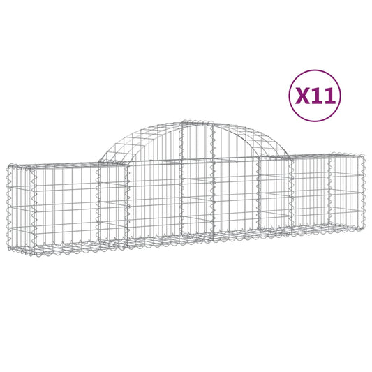 Arched Gabion Baskets 11 pcs 200x30x40/60 cm Galvanised Iron Arched Gabion Baskets 11 pcs 200x30x40/60 cm Galvanised Iron