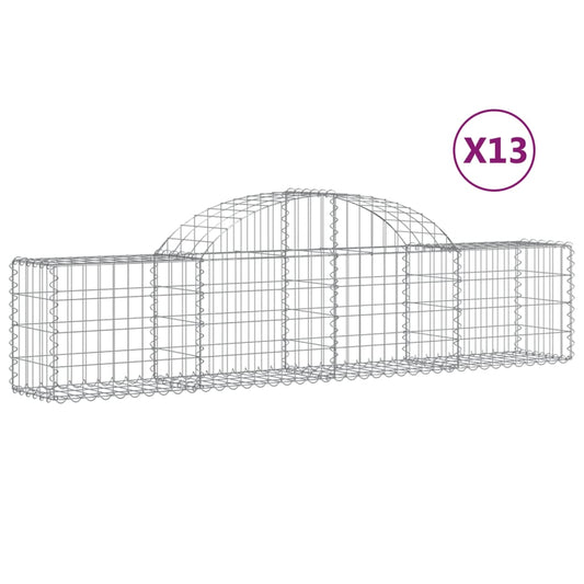 Arched Gabion Baskets 13 pcs 200x30x40/60 cm Galvanised Iron Arched Gabion Baskets 13 pcs 200x30x40/60 cm Galvanised Iron