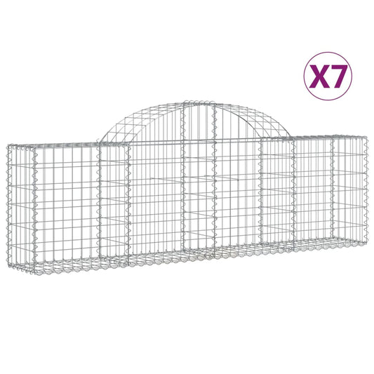 Arched Gabion Baskets 7 pcs 200x30x60/80 cm Galvanised Iron Arched Gabion Baskets 7 pcs 200x30x60/80 cm Galvanised Iron