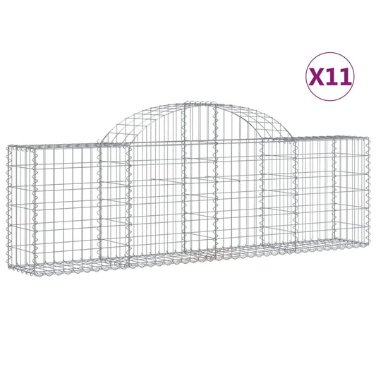 Arched Gabion Baskets 11 pcs 200x30x60/80 cm Galvanised Iron Arched Gabion Baskets 11 pcs 200x30x60/80 cm Galvanised Iron