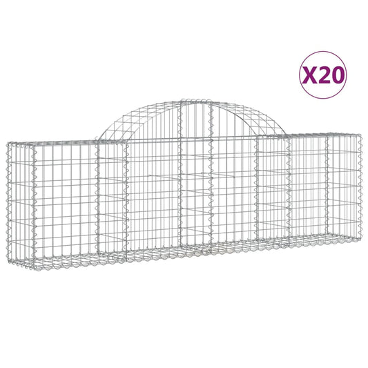 Arched Gabion Baskets 20 pcs 200x30x60/80 cm Galvanised Iron Arched Gabion Baskets 20 pcs 200x30x60/80 cm Galvanised Iron