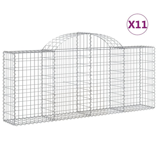 Arched Gabion Baskets 11 pcs 200x30x80/100 cm Galvanised Iron Arched Gabion Baskets 11 pcs 200x30x80/100 cm Galvanised Iron