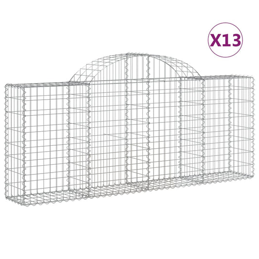 Arched Gabion Baskets 13 pcs 200x30x80/100 cm Galvanised Iron Arched Gabion Baskets 13 pcs 200x30x80/100 cm Galvanised Iron
