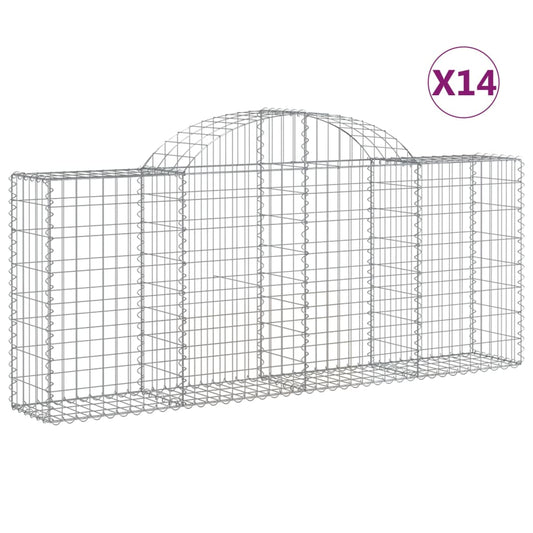 Arched Gabion Baskets 14 pcs 200x30x80/100 cm Galvanised Iron Arched Gabion Baskets 14 pcs 200x30x80/100 cm Galvanised Iron