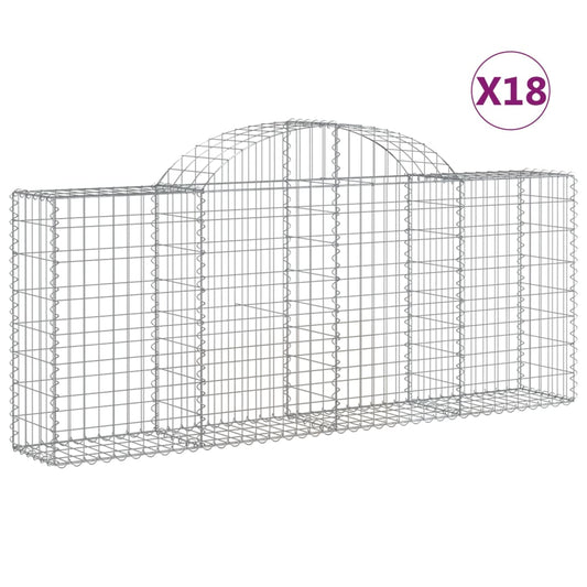 Arched Gabion Baskets 18 pcs 200x30x80/100 cm Galvanised Iron Arched Gabion Baskets 18 pcs 200x30x80/100 cm Galvanised Iron