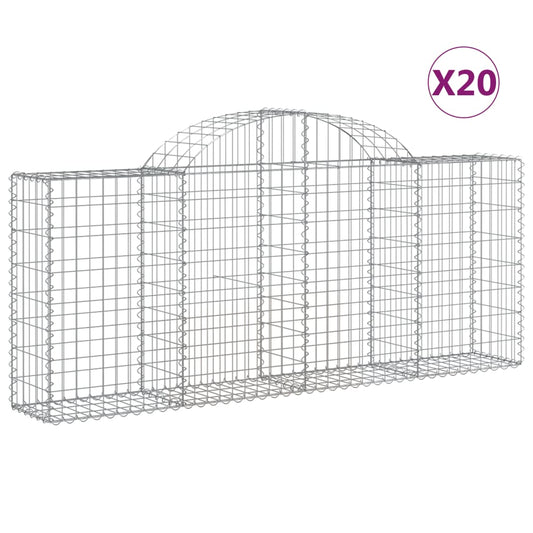 Arched Gabion Baskets 20 pcs 200x30x80/100 cm Galvanised Iron Arched Gabion Baskets 20 pcs 200x30x80/100 cm Galvanised Iron