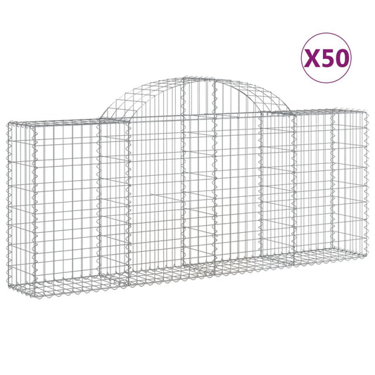 Arched Gabion Baskets 50 pcs 200x30x80/100 cm Galvanised Iron Arched Gabion Baskets 50 pcs 200x30x80/100 cm Galvanised Iron