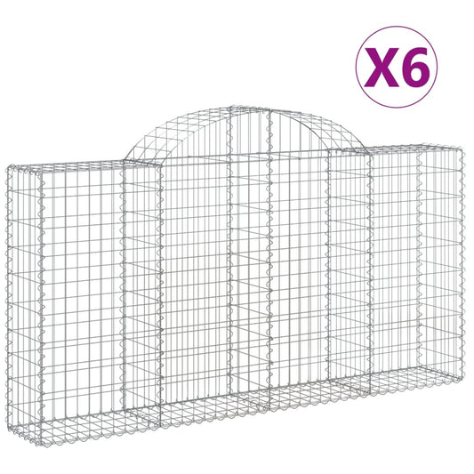 Arched Gabion Baskets 6 pcs 200x30x100/120 cm Galvanised Iron Arched Gabion Baskets 6 pcs 200x30x100/120 cm Galvanised Iron