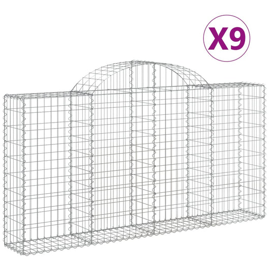 Arched Gabion Baskets 9 pcs 200x30x100/120 cm Galvanised Iron Arched Gabion Baskets 9 pcs 200x30x100/120 cm Galvanised Iron