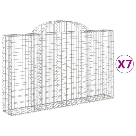 Arched Gabion Baskets 7 pcs 200x30x120/140 cm Galvanised Iron Arched Gabion Baskets 7 pcs 200x30x120/140 cm Galvanised Iron