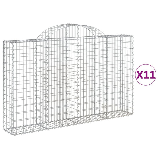 Arched Gabion Baskets 11 pcs 200x30x120/140 cm Galvanised Iron Arched Gabion Baskets 11 pcs 200x30x120/140 cm Galvanised Iron