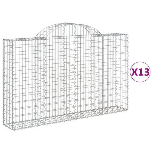 Arched Gabion Baskets 13 pcs 200x30x120/140 cm Galvanised Iron Arched Gabion Baskets 13 pcs 200x30x120/140 cm Galvanised Iron