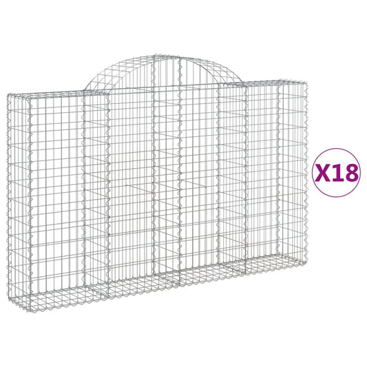 Arched Gabion Baskets 18 pcs 200x30x120/140 cm Galvanised Iron Arched Gabion Baskets 18 pcs 200x30x120/140 cm Galvanised Iron